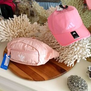 Adidas BUNDLE 🔥 NWT 🔥 1) originals national waste pack blush pink 2) hat